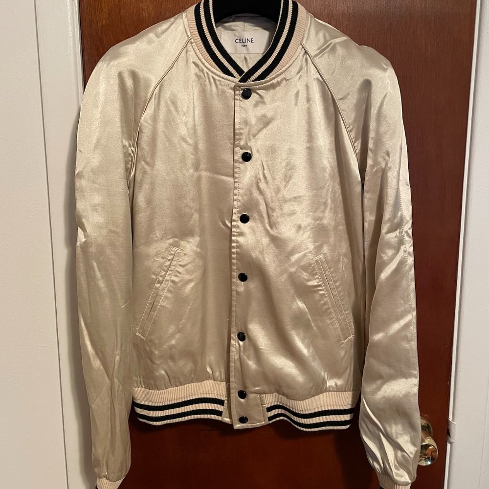 CELINE Nostalgia Bomber Ivory Jacket In Tc Mastic